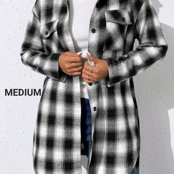 SHEIN Jackets & Blazers - (NEW) Woman's Flannel/Plaid Coat/Jacket